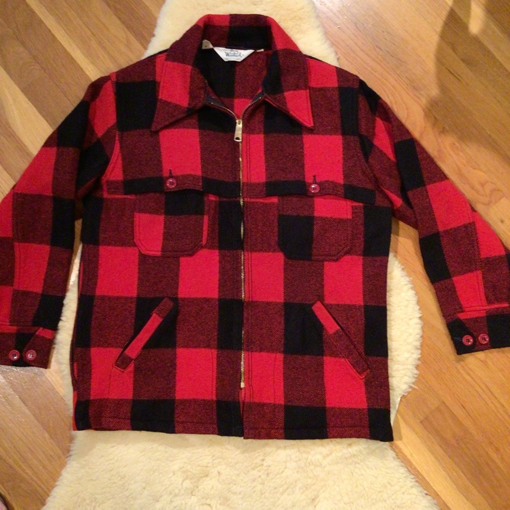 Vintage Woolrich red and black buffalo plaid wool blend jacket
